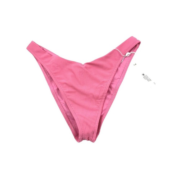 Frankies Bikinis Enzo Ribbed Cheeky Bikini Bottom Cherub Barbie Pink Medium New - Picture 2 of 13